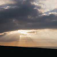 Buy canvas prints of Sunset through storm clouds. Beeley Moor, Derbyshi by Liam Grant