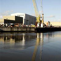 Buy canvas prints of Cranes on the Wear by Anth Short