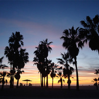 Buy canvas prints of Santa Monica Sunset by Mark Burnett