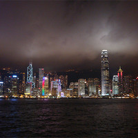 Buy canvas prints of HK Island Lights by Mark Burnett