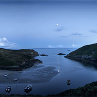Buy canvas prints of MOONRISE OVER SOLVA by Anthony R Dudley (LRPS)