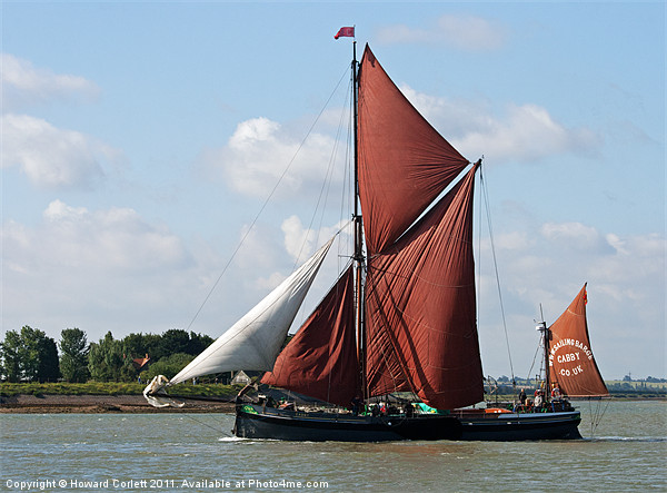 Thames Barge Cabby Picture Board by Howard Corlett