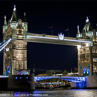 Buy canvas prints of Tower Bridge at night by Howard Corlett