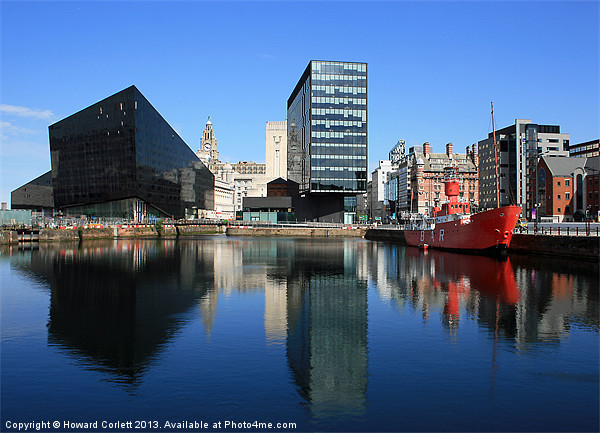 Liverpool reflections Picture Board by Howard Corlett