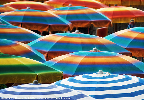 Beach umbrellas fractal Picture Board by Howard Corlett