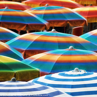 Buy canvas prints of Beach umbrellas fractal by Howard Corlett