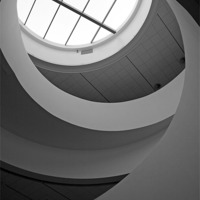 Buy canvas prints of Liverpool staircase B&W by Howard Corlett
