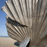 Buy canvas prints of Aldeburgh shell sculpture by Howard Corlett