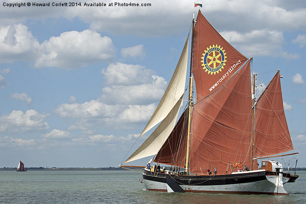 Thames Barge Cambria Picture Board by Howard Corlett
