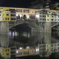 Buy canvas prints of Ponte Vecchio at night  by Howard Corlett