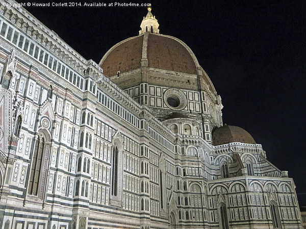 The Duomo Florence at night Picture Board by Howard Corlett