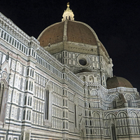 Buy canvas prints of The Duomo Florence at night by Howard Corlett