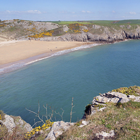 Buy canvas prints of Barafundle Bay Pembrokeshire  by Howard Corlett