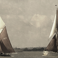 Buy canvas prints of Barge match parade  by Howard Corlett