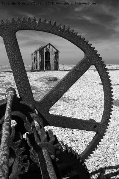 Dungeness Dereliction Monochrome Picture Board by Howard Corlett
