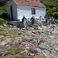 Buy canvas prints of Fisherman's cottage at Niarbyl by Howard Corlett