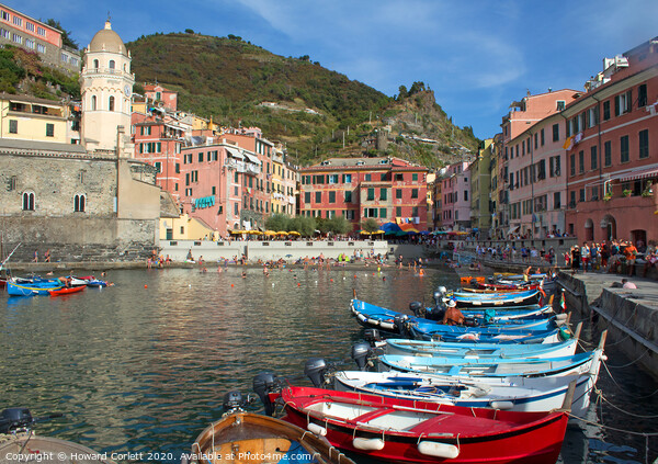Vernazza Harbour Picture Board by Howard Corlett
