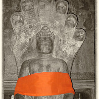 Buy canvas prints of Budha with orange sash by Gary Miles