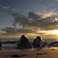 Buy canvas prints of Sunrise Rocks by Simon Wrigglesworth