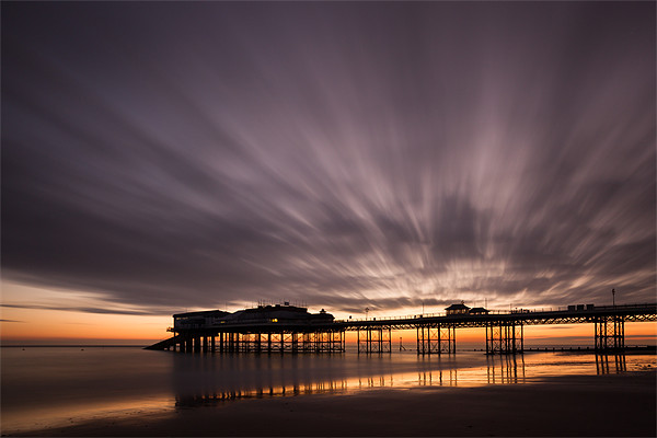 Cromer pier before sunrise Picture Board by Simon Wrigglesworth