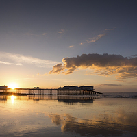 Buy canvas prints of Sunset at Cromer by Simon Wrigglesworth
