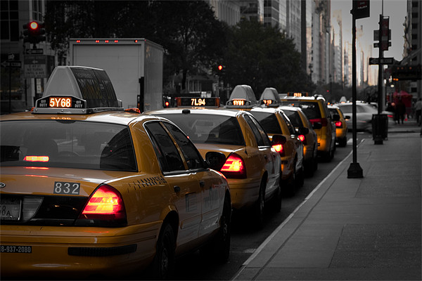 New York Taxi Picture Board by Simon Wrigglesworth