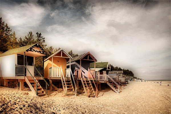 Beach Huts at Wells Picture Board by Simon Wrigglesworth