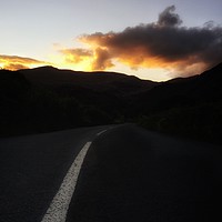 Buy canvas prints of Sunset road by Simon Wrigglesworth