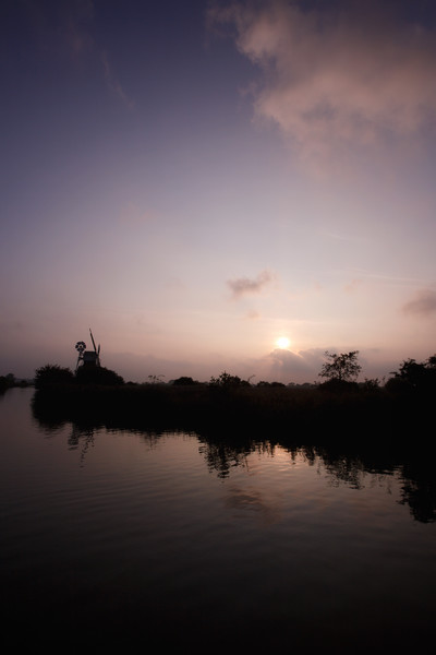 Norfolk Broads Sunset Picture Board by Simon Wrigglesworth