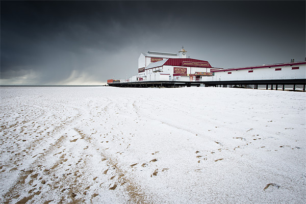 Britannia Pier - Winter Picture Board by Simon Wrigglesworth