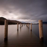 Buy canvas prints of ladore wooden jetty by Simon Wrigglesworth