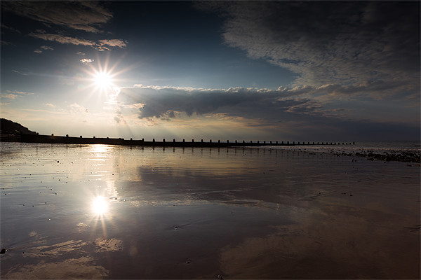 Twins - Cromer Reflections Picture Board by Simon Wrigglesworth