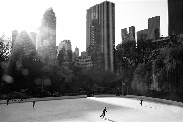 Ice Skating - Central Park Picture Board by Simon Wrigglesworth