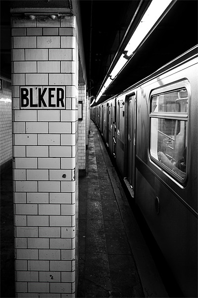 Bleecker Street platform - New York Picture Board by Simon Wrigglesworth