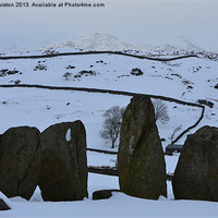 Buy canvas prints of Swinside Stone Circle (Winter) by Paul Leviston