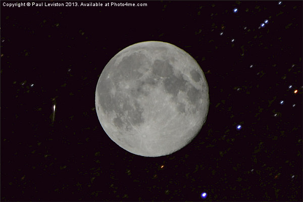 Full Moon & Perseid Meteor Picture Board by Paul Leviston