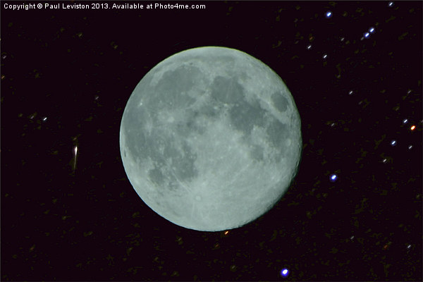 Blue Moon & Perseid Meteor Picture Board by Paul Leviston