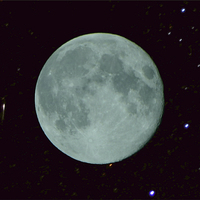 Buy canvas prints of Blue Moon & Perseid Meteor by Paul Leviston