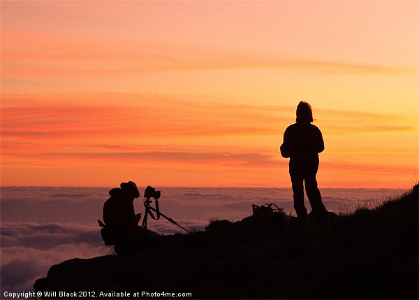Capturing the sunrise from above the clouds Picture Board by Will Black