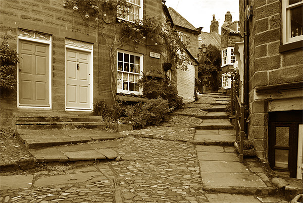 A Little Street in Robin Hoods Bay Picture Board by graham young