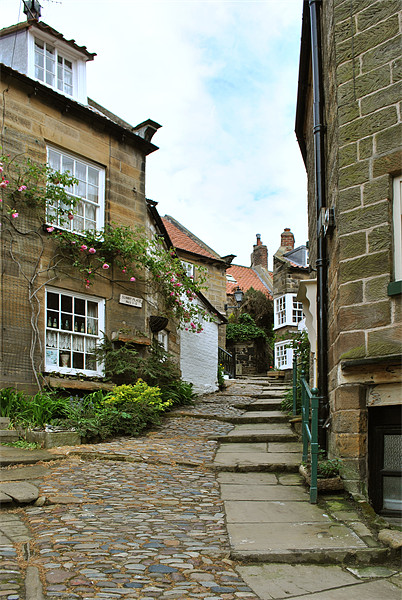 A Cobbled Street in Robin Hoods Bay Picture Board by graham young