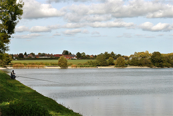 Fishing on Marsworth Reservoir Picture Board by graham young