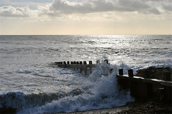 Breakers on Climping Beach Picture Board by graham young