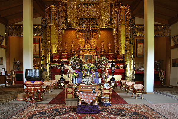 Nipponzan Myohoji Temple Interior Picture Board by graham young