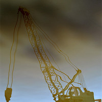 Buy canvas prints of Boat Crane Reflection by graham young
