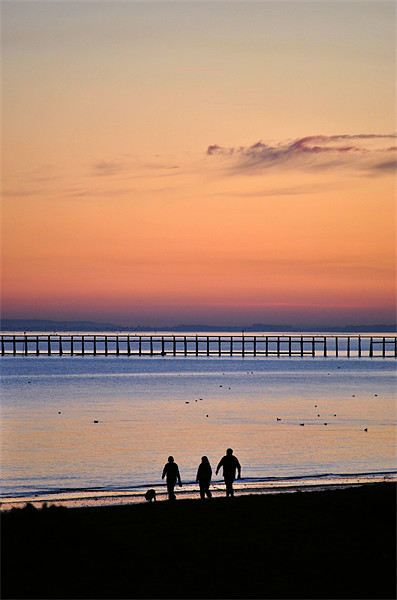Sunset Stroll on Littlehampton Beach Picture Board by graham young