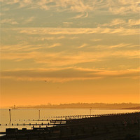 Buy canvas prints of Sunset over Littlehampton Beach by graham young