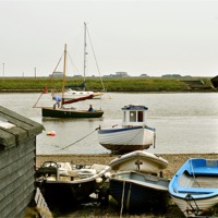 Buy canvas prints of Fishing Boats at Orford by graham young