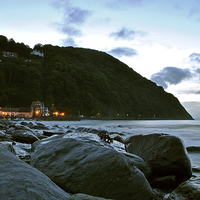 Buy canvas prints of Evening Time in Lynmouth by graham young