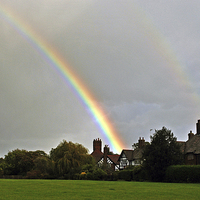 Buy canvas prints of Rainbow Over Wingrave by graham young